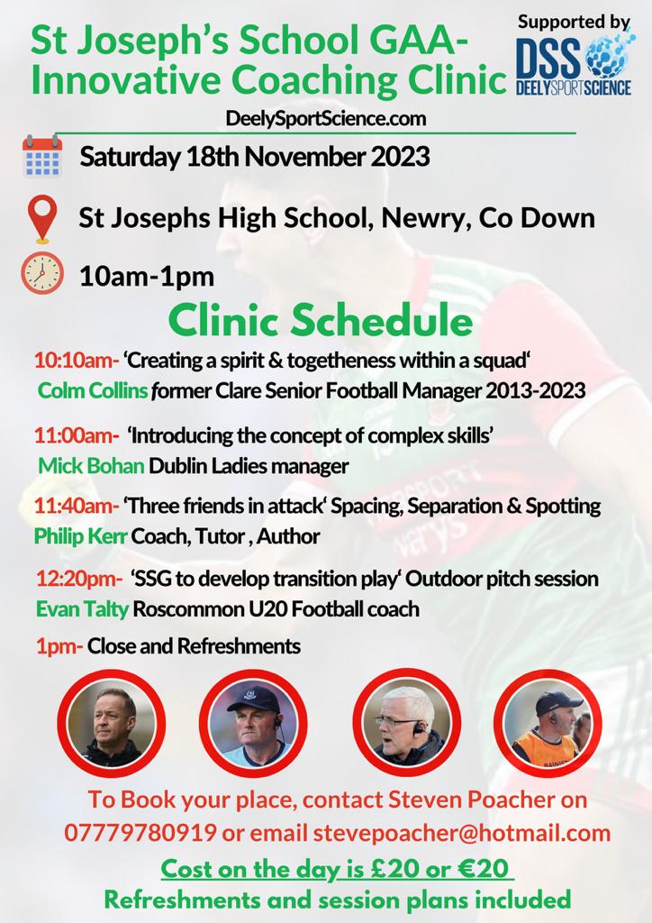 More excellent news for our @stjosephsnewry annual Coach Education Day on Saturday 18th November!! @PlayrFit will be supporting our day. Another hugely respected company adding serious credibility to an already nationally renowned event. Many thanks to Kieran for his support 🙌