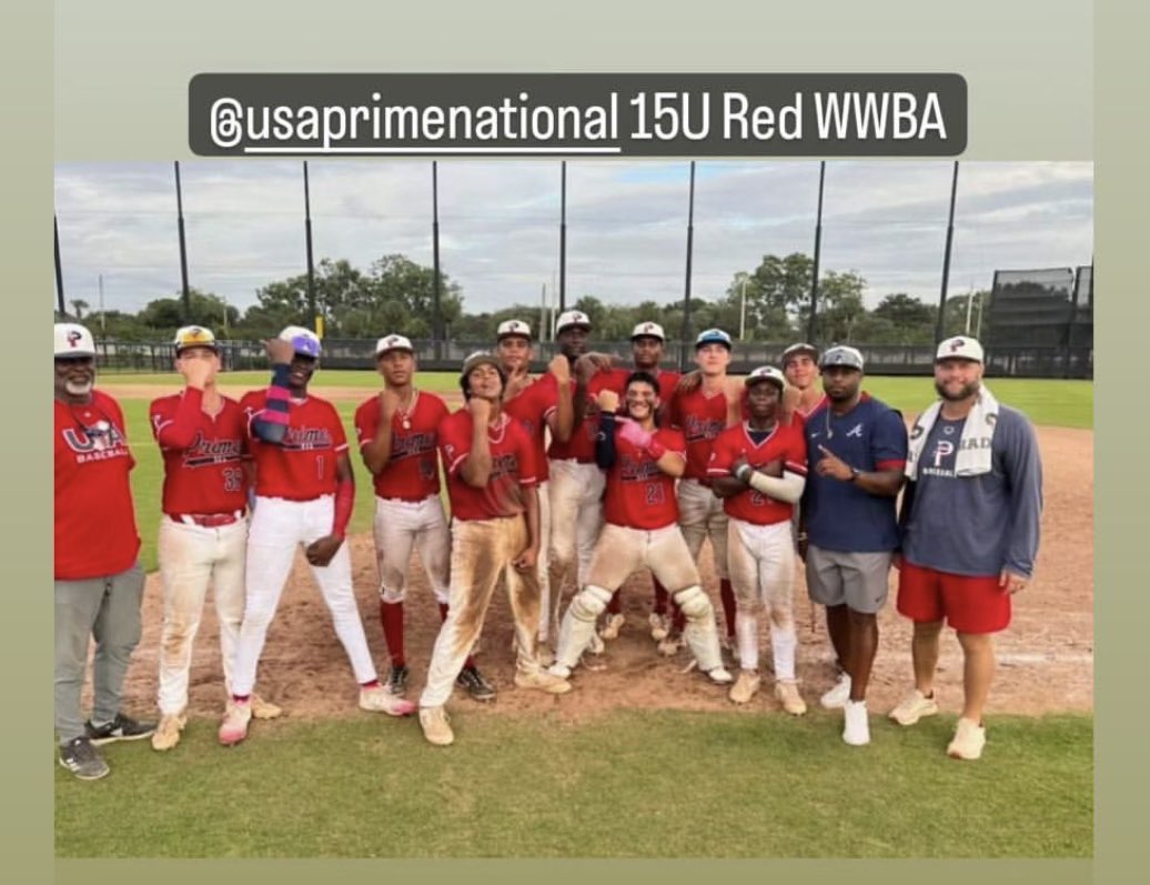 Dave Veres (@dveres43) on Twitter photo Great job <a href="/USAPrimeNat/">USA Prime National Program</a> 15U Red WWBA Champs. Solid pitching performance from <a href="/SaylerMelton/">Sayler Melton</a> changing speeds and locating as usual. Congrats <a href="/Marc_NellistJr/">Marc Nellist Jr</a> Great job <a href="/USAPrimeNat/">USA Prime National Program</a> 15U Red WWBA Champs. Solid pitching performance from <a href="/SaylerMelton/">Sayler Melton</a> changing speeds and locating as usual. Congrats <a href="/Marc_NellistJr/">Marc Nellist Jr</a>