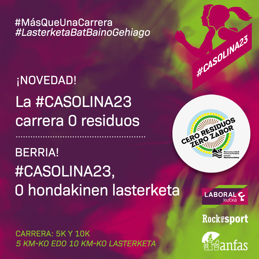 casolinavarra's tweet photo. 🏃♀️🏃🏃♂️ La #Casolina2023: no solo somos una #CarreraSolidaria... también acabamos de lograr el sello "Carrera 0 residuos".
👉 ¿Aún no te has apuntado? ¿A qué esperas?🤳 INSCRIPCIONES: https://t.co/aBvq0AWFs7
#MásQueUnaCarrera
@anfasnavarra - @LABORALkutxa - @rockthesportES https://t.co/dnfE5n8V4z