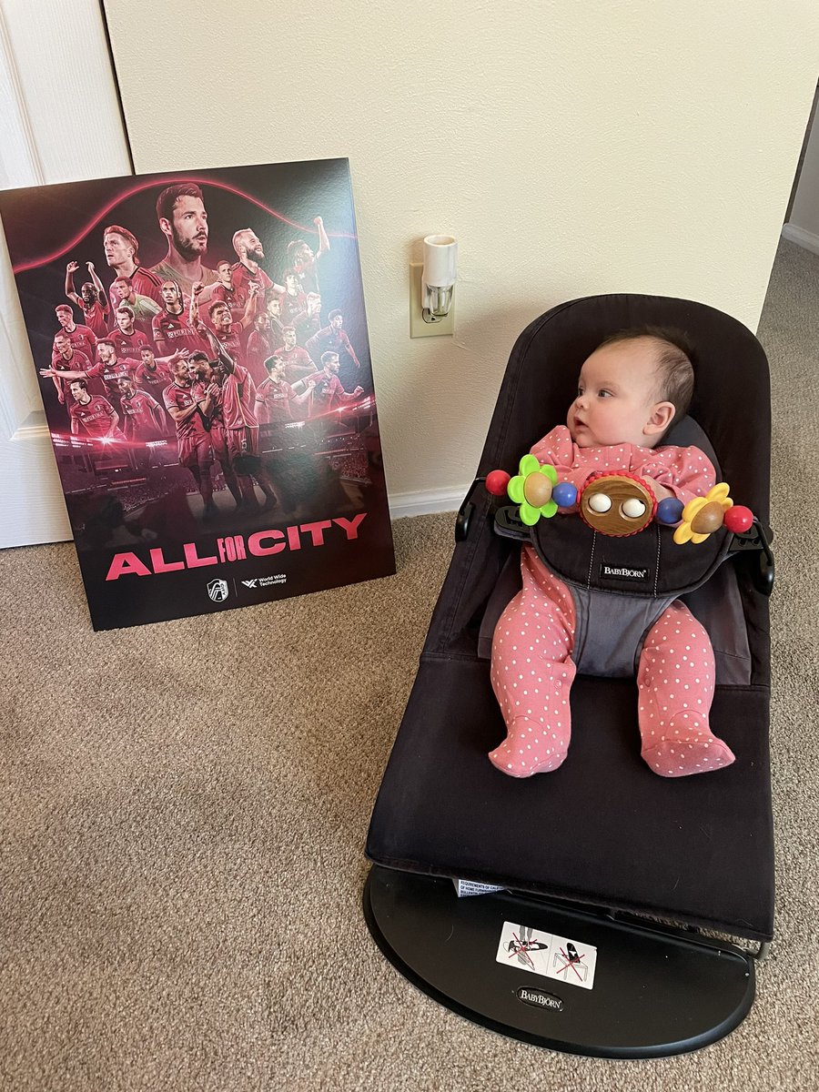 Back in my day, the girls had boy band posters on their walls. Sofia prefers these boys instead. <a href="/stlCITYsc/">St Louis CITY SC</a> #AllForCITY