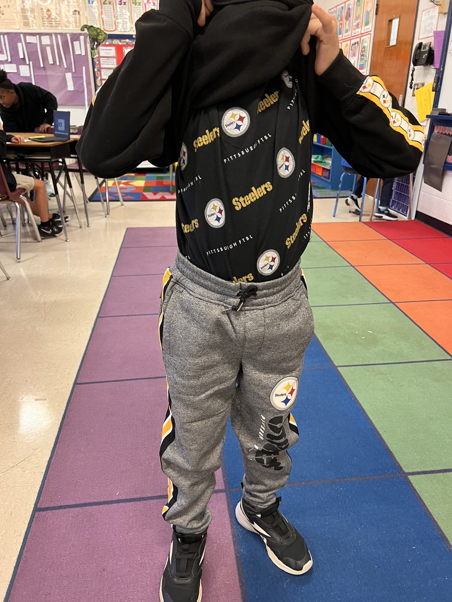 Meaningful relationships with teachers help Ss have a greater sense of belonging, connection &amp; enhances Ss motivation- promoting learning. This kid had never heard of the  Steelers b4 me. Yesterday, he was allowed to buy whatever outfit he wanted! STEELERS!! 💙 <a href="/CCSElemEd/">CCSElemEd</a>