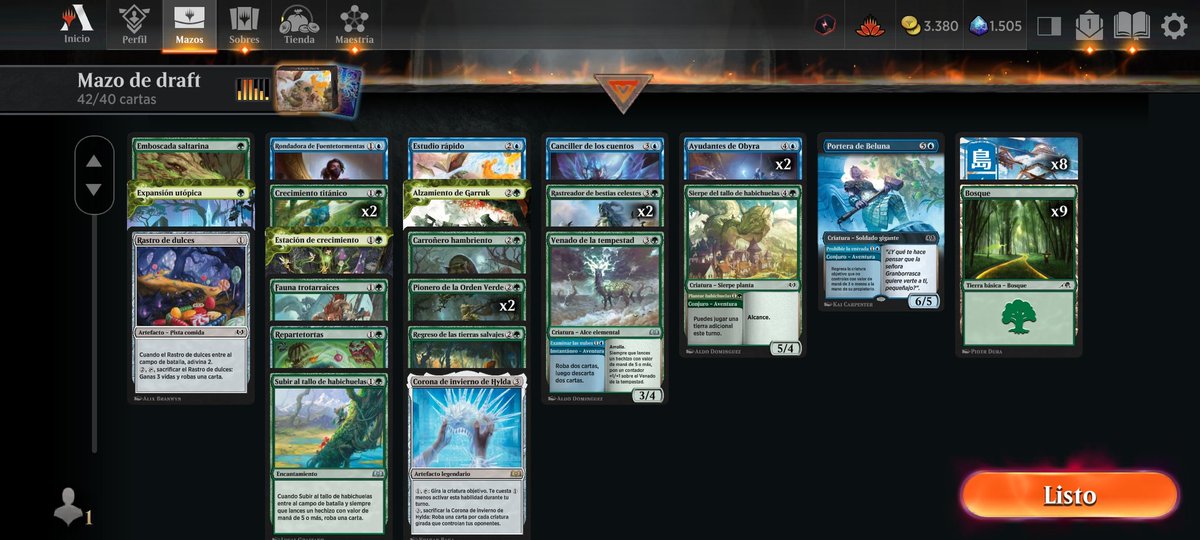 RedWizardMTG's tweet photo. El arquetipo simic 🔵🟢de costes altos del draft de #Eldraine me parece uuuuuultrafuerte 💪 https://t.co/6l46tK8WTM