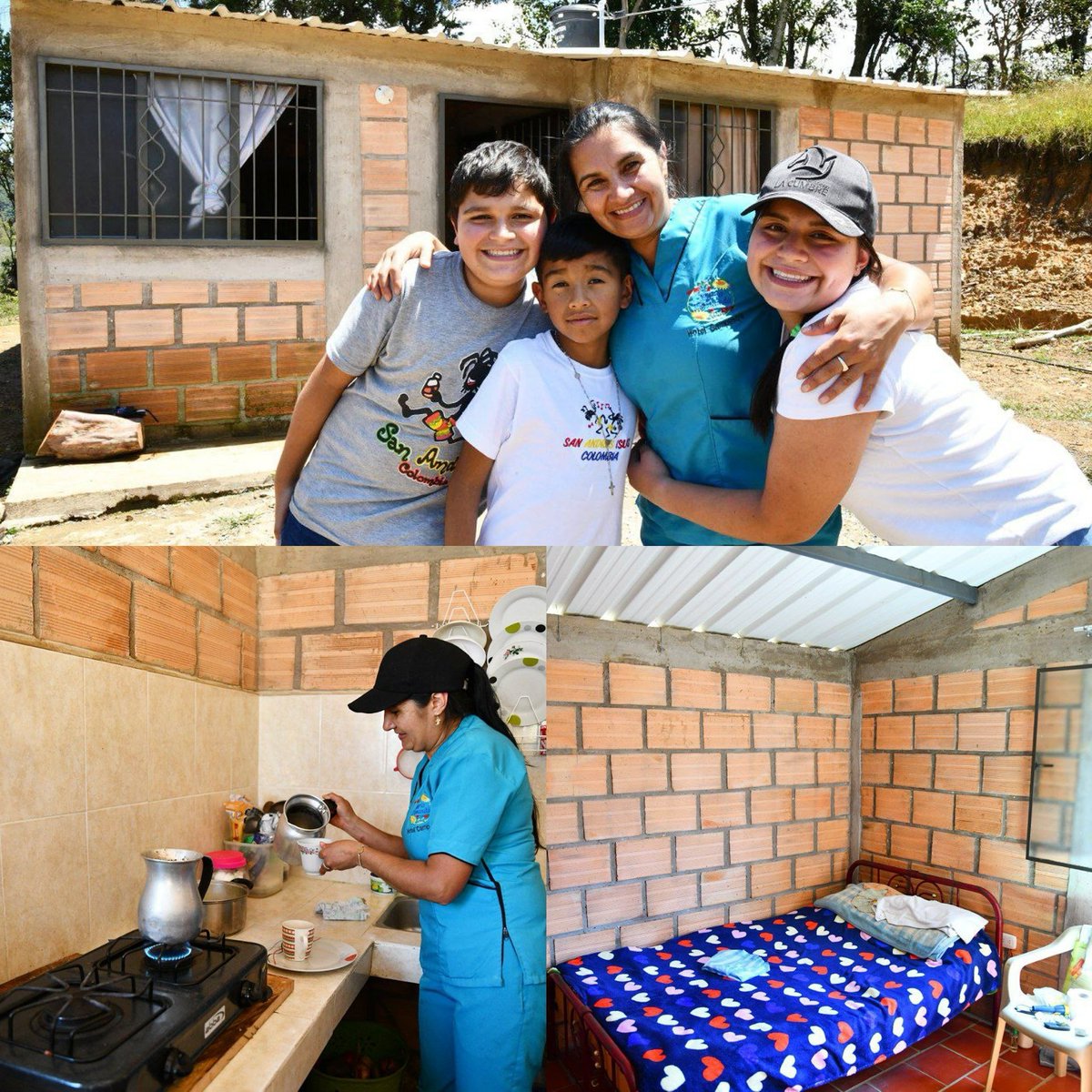 MAguilarHurtado's tweet photo. Para doña Yasmin, sus hijos Dayana, Jhon y Diego son su gran orgullo y felicidad. Hacía muchos años anhelaba tener vivienda propia, pagaba arriendo y siendo madre cabeza de hogar no era fácil sacar adelante a su familia. Con #MiTechoEsUnHecho disfrutan de un hogar digno, seguro y cómodo en la vereda Gámbita Viejo. ¡#LeEstamosCumpliendoASantander! 💪🏻🏠
