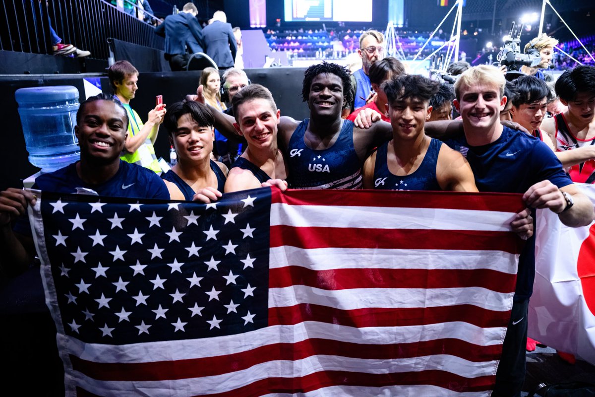 USAGym's tweet photo. Every single member of this Men’s World Championship Team is a current or recently graduated member of a college program in the US!

Men’s collegiate gymnastics matters! https://t.co/QNPErcSLEk