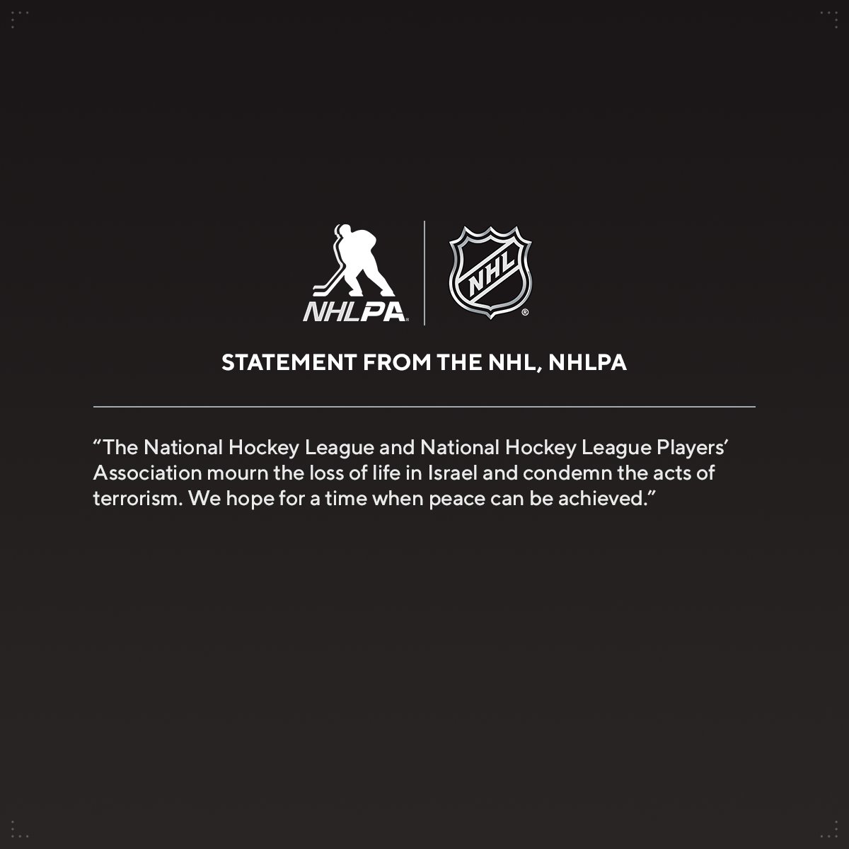 NHL's tweet image. 