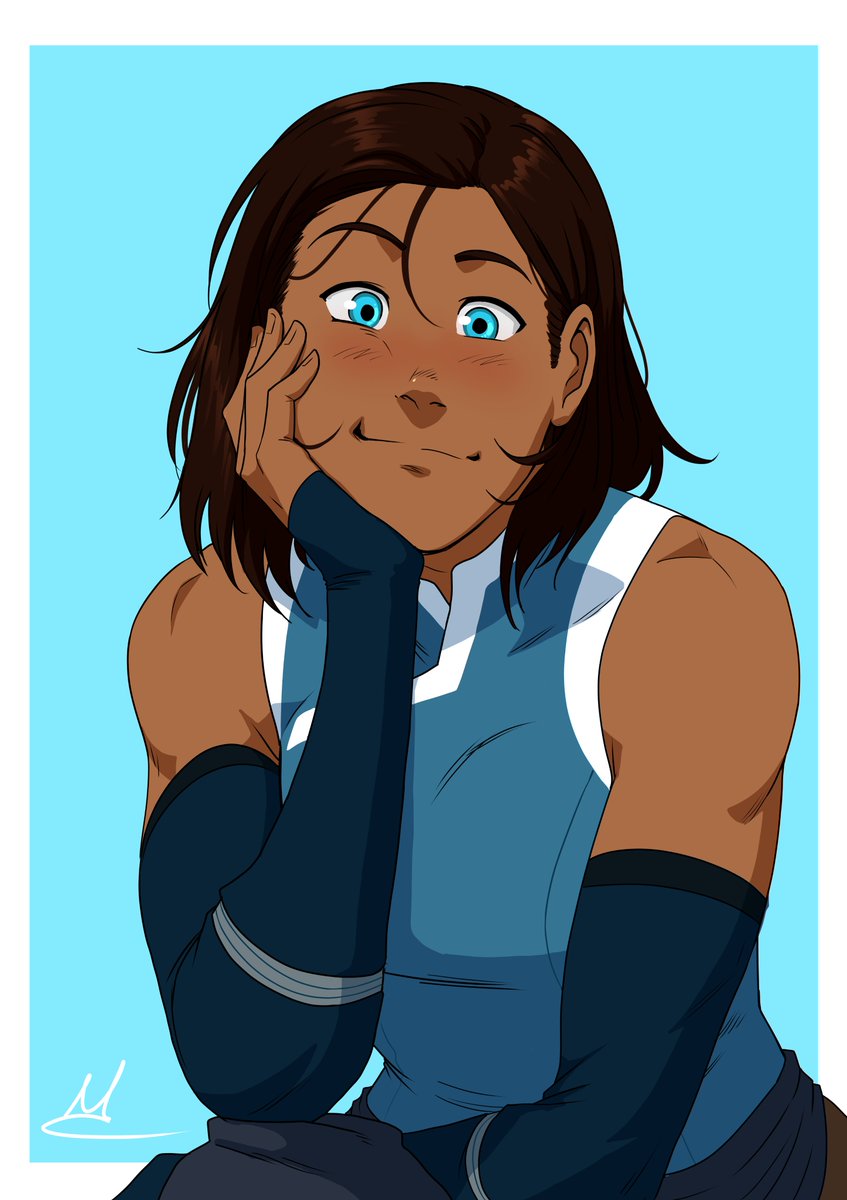 Commission for anonymous,who simply asked me "I WANT ANOTHER CUTE KORRA!!"😂😂 I tried to mess up her hair a bit and we were both happy, I hope you like it too!😁