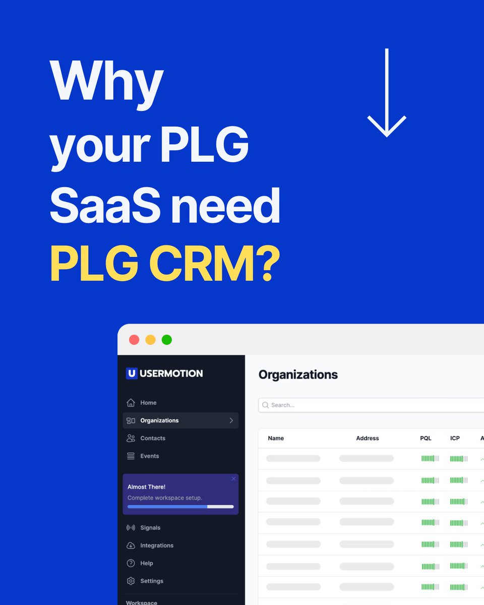 Why does your PLG SaaS need PLG CRM? 👇

#PLG #productledgrowth #productled #plgcrm #crm