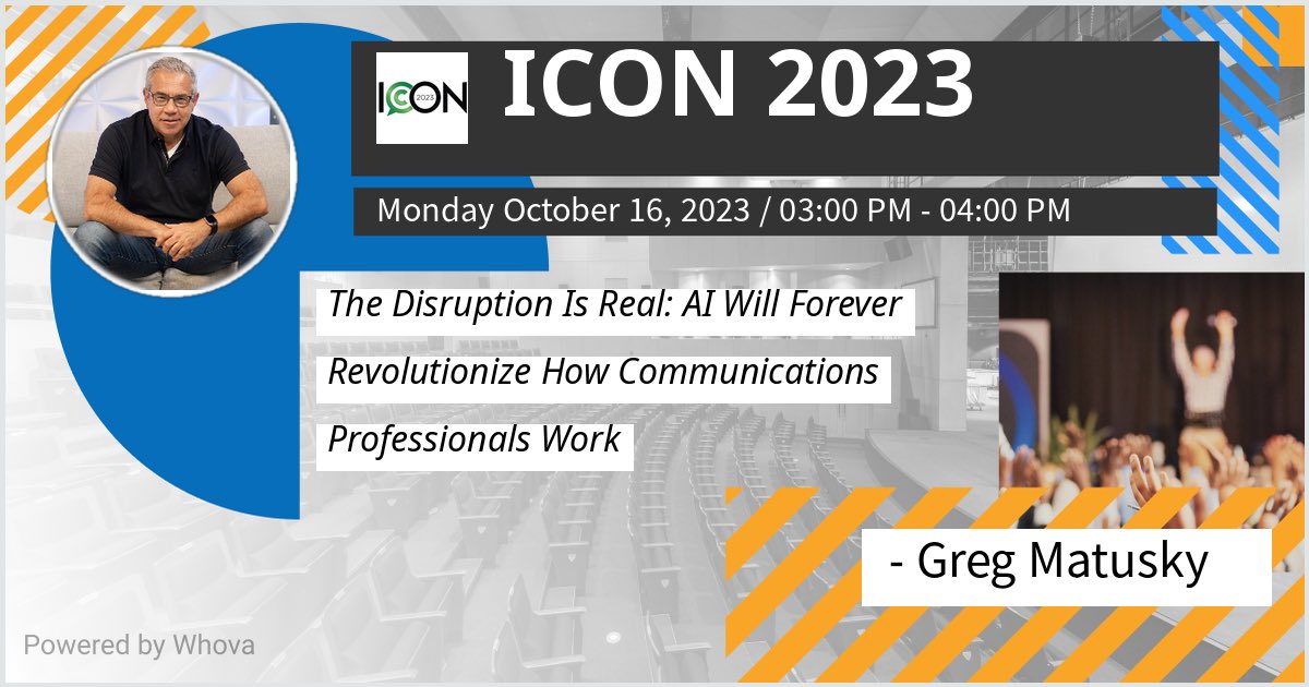 I am speaking at ICON 2023. Please check out my talk if you're attending the event! - via #Whova event app