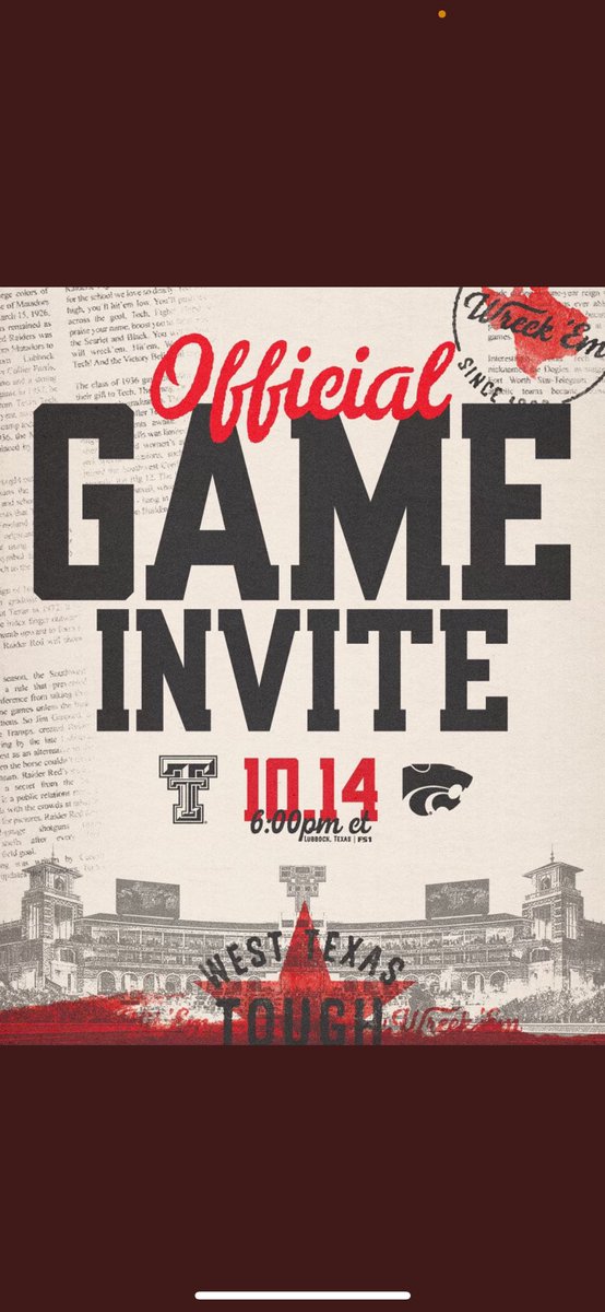 Thank you for the invite ! #WreckEm <a href="/jkbtjc_53/">James Blanchard 🌵</a> <a href="/TexasTechFB/">Texas Tech Football</a>