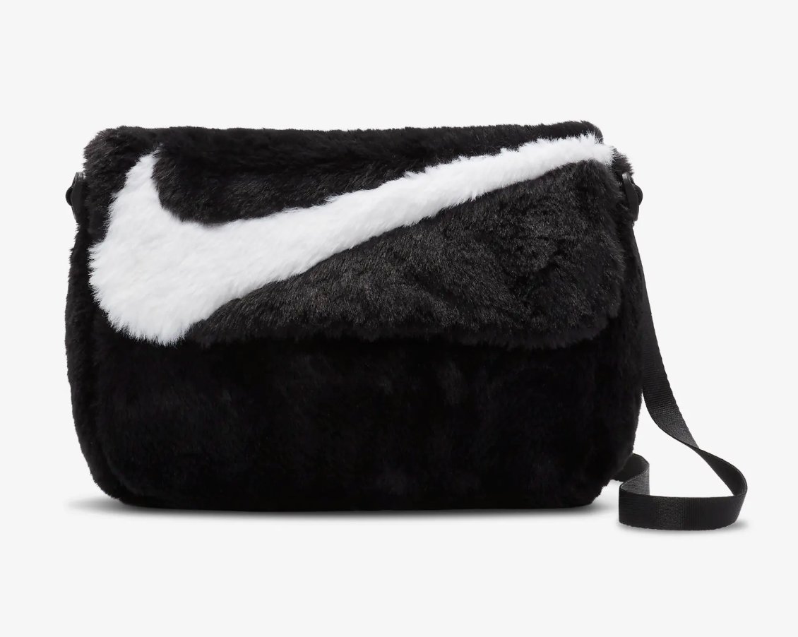 Nike Nike Sportswear Futura 365 Faux Fur Crossbody Bag (1L) Black