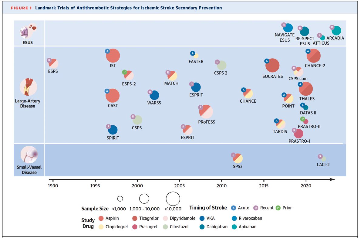 ANTITROMBÓTICOS EN STROKE
Revisión <a href="/JACCJournals/">JACC Journals</a> 👌🏼

🔴Prev. 1 o 2 por aterosclerosis extracraneal o pequeño vaso intracraneal⏩️SAPT o DAPT
🔴Cardioembolia🫀⏩️Anticoagulación
🔴Enf. Arterial o carotídea⏩️DAPT sem o meses⏩️SAPT
🔴ESUS ⏩️❓🤔

jacc.org/doi/epdf/10.10…