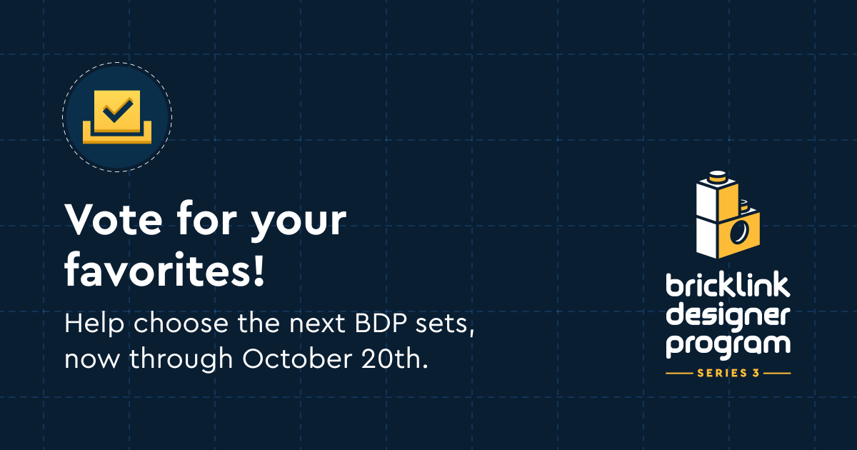 BrickLink's tweet photo. Check out the BDP Series 3 submissions and vote for your favorites! The Crowd Support phase is live now through October 20th. You can help decide which ones will become the next BDP sets.
https://t.co/FrTDkHrb70
#LEGO #BrickLink #bdpseries3 https://t.co/XXuo4ezAiO