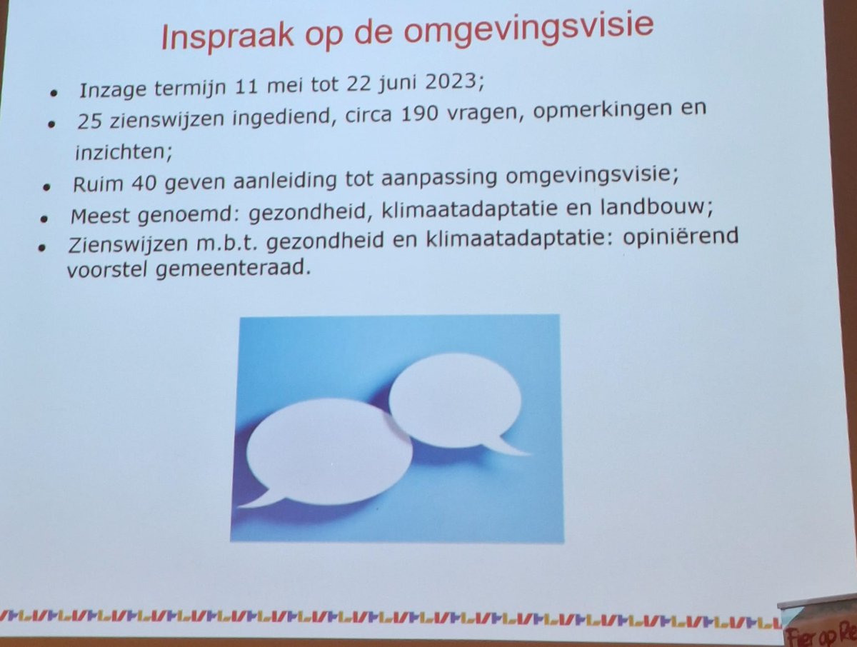 Vanavond zijn met bijna voltallige fractie aan bij het vhlplein on tour in de Krooshof in Zijderveld. Veel insprekers en uitleg zienswijzen concept omgevingsvisie  <a href="/NLWaterschappen/">Waterschappen</a> waterberging  en <a href="/ggd/">Greg Doench</a> Utrecht over leefomgeving
