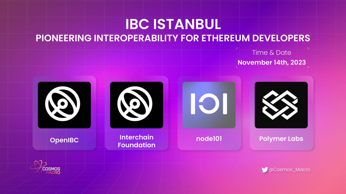 Cosmos_Radar_'s tweet photo. ๐ Exciting news!
#IBC is making its way to @ethereum๐ฏ
โ๏ธIntroducing #IBC Istanbul, a groundbreaking event during #Devconnect Istanbul, set to revolutionize blockchain interoperability for the Ethereum developer community
Don't miss this game-changing summit๐
#Cosmos_Macro_ https://t.co/DRnawfe0Sz