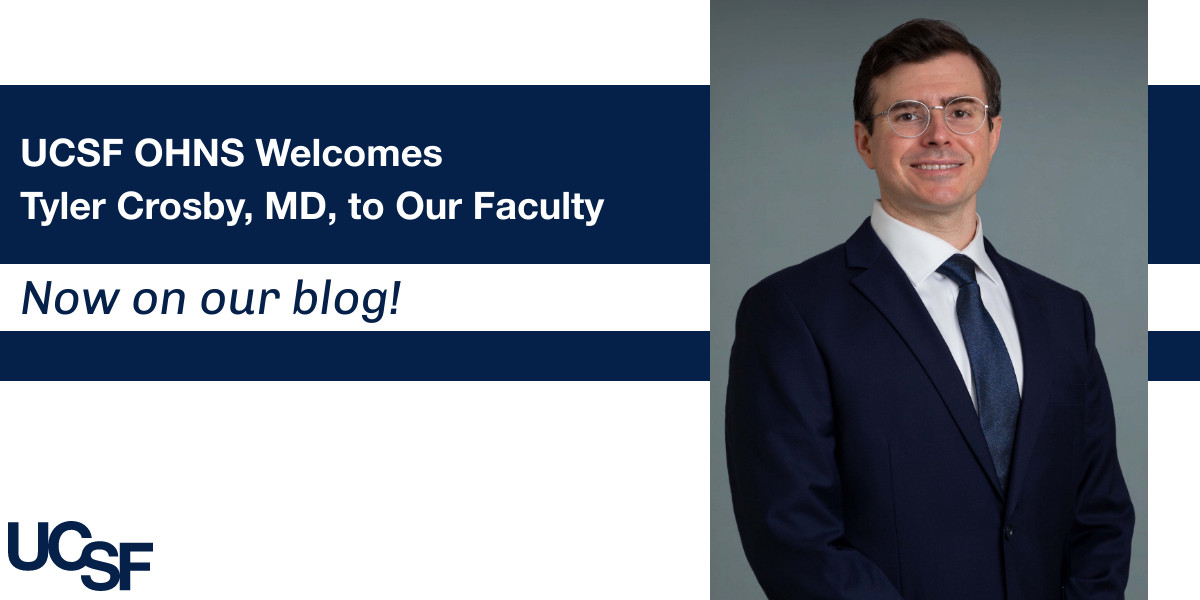 Join us in extending a warm welcome to Dr. Tyler Crosby as he joins @UCSF_OHNS's Laryngology, Voice & Swallowing Center. Find out why his journey & research make him a valuable addition to our esteemed faculty ➡️ ohns.ucsf.edu/news/ucsf-ohns…