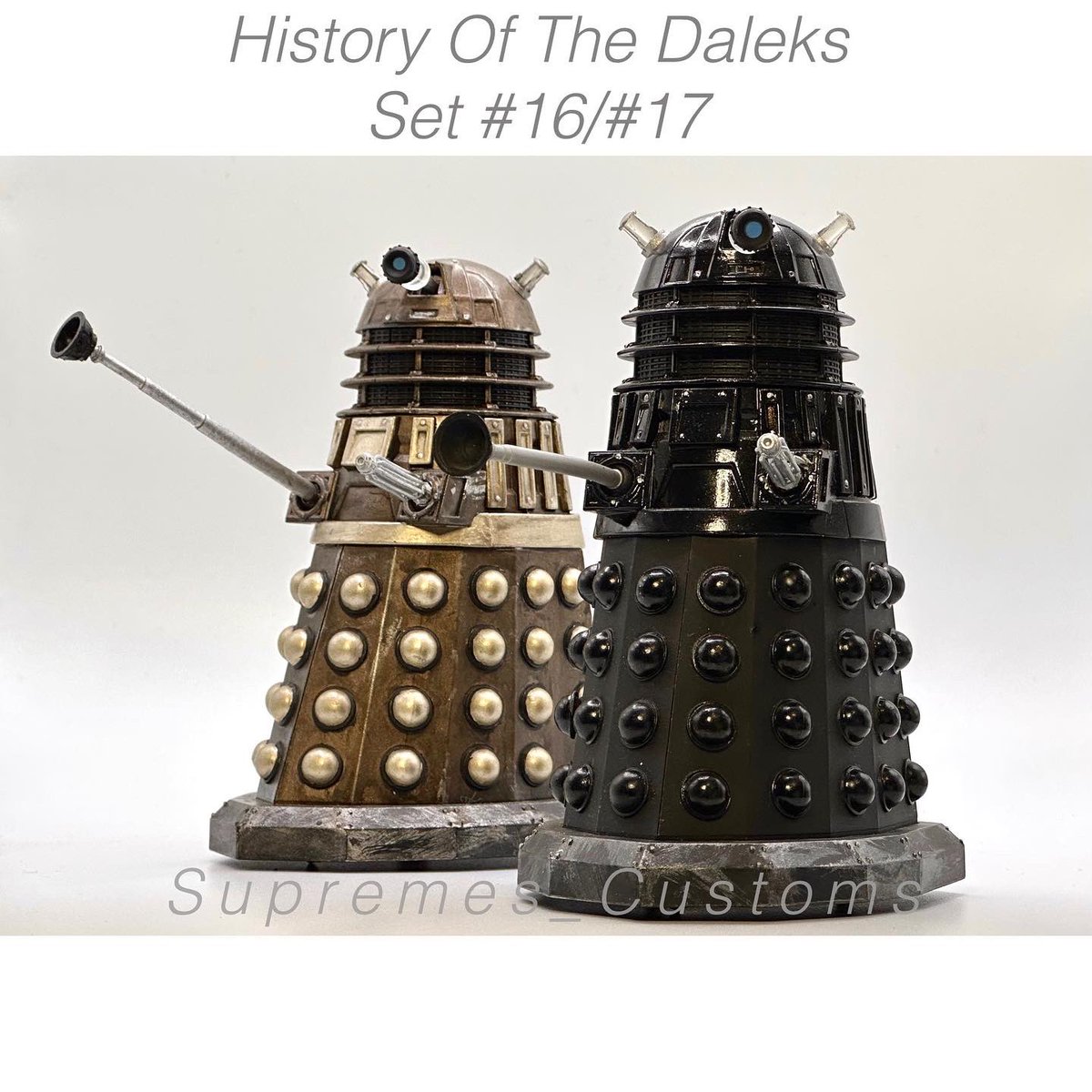 customssupremes's tweet photo. As the latest @CharacterToysUK and @bmstores HOTD Set was announced, i thought id share my own custom version 

@bbcdoctorwho #dalek #Dalekcustoms https://t.co/NiMIoQYQKT