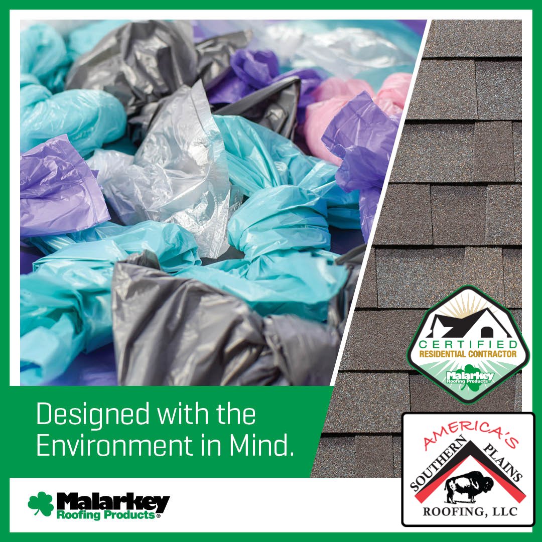 SPlainsRoofing's tweet image. We are proud to be a Certified Malarkey Residential Contractor, a company that shares our mission of prioritizing the environment!♻️

Thank you for creating shingles that divert plastic grocery bags from landfills.

#southernplainsroofing #malarkey #sustainable #recycle