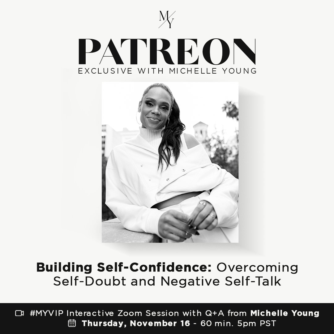 Cameras on for this one! Join me November 16th! for a chat about overcoming self-doubt, loving you, accepting you and just being YOU! It's easier said than done, but it just takes a bit of self-love. Register here - MYVIP Level on patreon.com/MichelleYoungO… See you there!