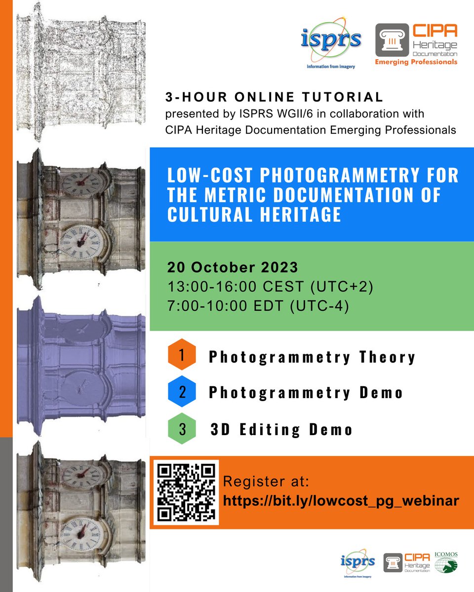 On behalf of <a href="/isprs/">ISPRS</a> WG II/6 we are organizing a free webinar on low cost #photogrammetry for #heritage documentation, in collaboration with <a href="/CIPAHeritageDOC/">CIPA Heritage Documentation</a>. 

Register here: bit.ly/lowcost_pg_web…

cc: <a href="/ISPRS_SC/">ISPRS SC</a>