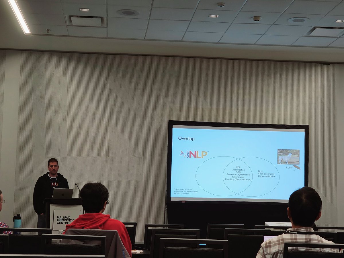 atitaarora's tweet photo. @jzonthemtn explains how @ApacheOpennlp is still relevant in the world of #LLM at @ApacheCon #communityovercode2023 #coc2023 https://t.co/1S6tz03l3n