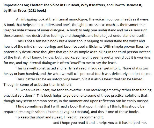 Bae_Be_Niche's tweet photo. Impressions on; Chatter, by Ethan Kross (2021 book)
#EthanKross @ethan_kross #ethan_kross #Selfhelpbook #Selfhelp #book #mentalhealth #books #reading #RyūMurakami #fallreading #booklover #novels #book @penguinusa @PenguinBooks @PenguinUKBooks #mentalhealthawareness #themind https://t.co/7ndjanuJlq