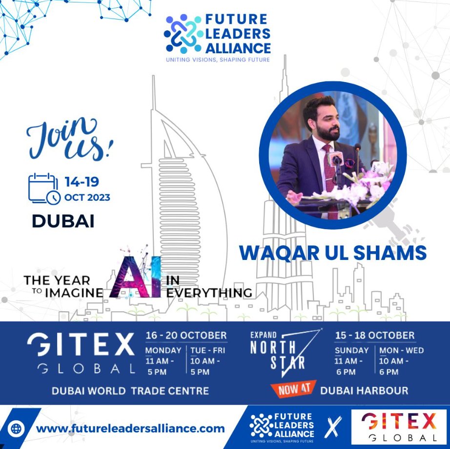futureleaders90's tweet photo. Future Leaders Alliance will be present at GITEX Global in Dubai from 14th-19th October 2023. As pioneers of tomorrow we are thrilled to be a part of one of the world's biggest tech event.
📅Mark your calendars, Dubai awaits!
#FutureLeadersAtGITEX #GITEXGlobal2023 #InnovateFLA https://t.co/khBg8MGwHE