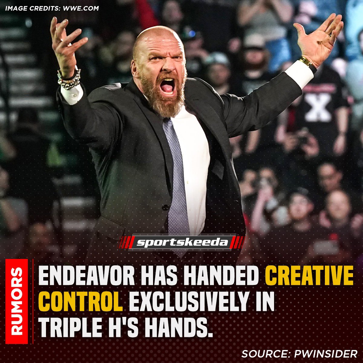 There is now a belief inside the company that #VinceMcMahon is NO longer in control of creative decisions, and that #TripleH has been knighted the creative control exclusively. #WWE