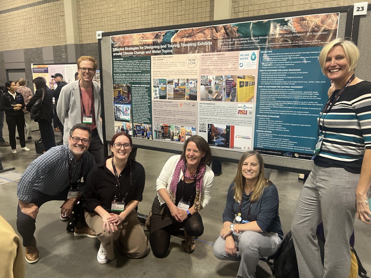 CiresCEEE's tweet photo. Our Director Anne Gold &amp; @WeAreWaterSW Program Manager Brigitta Rongstad Strong presented strategies for successful climate change &amp; water exhibits with @UCARSciEd, @wearewatermn, @ASU &amp; @spacescienceins at #ASTC2023 this weekend!

Thanks for a great conference @ScienceCenters 💫 https://t.co/dVzVkFnUFz