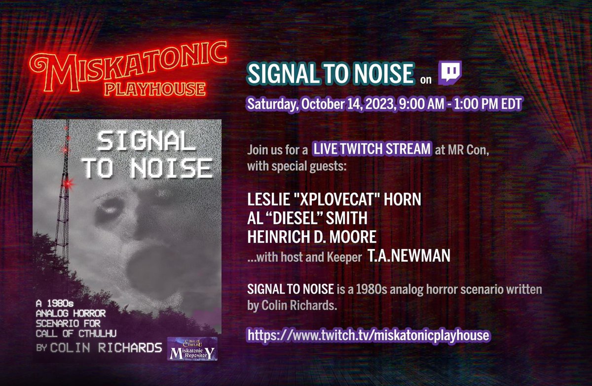 MiskatonicPlay's tweet photo. Join us Saturday, 14 October 2023 14:00 GMT / 9:00 EDT for SIGNAL TO NOISE at the #MRCon in the LIVE #TWITCH STREAM over at https://t.co/CYiBQbvBdy ๐ฅณ Let's celebrate the Council of Shoggoths Miskatonic Repository.
Losing sanity without friends is madness. ๐ #Cthulhu #horror https://t.co/tW07GKCDN5