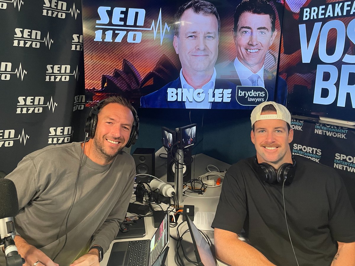 Vossy & Brandy SEN 1170AM Sydney (@vossybrandysen) on Twitter photo NOW | It's RDO Tuesday for Vossy & Brandy, with <a href="/copes9/">Trent Copeland</a> and <a href="/james_maggie91/">James Magnussen</a> in the hot seats!
LISTEN | 1170AM Sydney | 801AM Central Coast | 1575AM Illawarra | 1323AM Canberra | 90.3FM Griffith
Or download the SEN app and listen anywhere in the world! NOW | It's RDO Tuesday for Vossy & Brandy, with <a href="/copes9/">Trent Copeland</a> and <a href="/james_maggie91/">James Magnussen</a> in the hot seats!
LISTEN | 1170AM Sydney | 801AM Central Coast | 1575AM Illawarra | 1323AM Canberra | 90.3FM Griffith
Or download the SEN app and listen anywhere in the world!