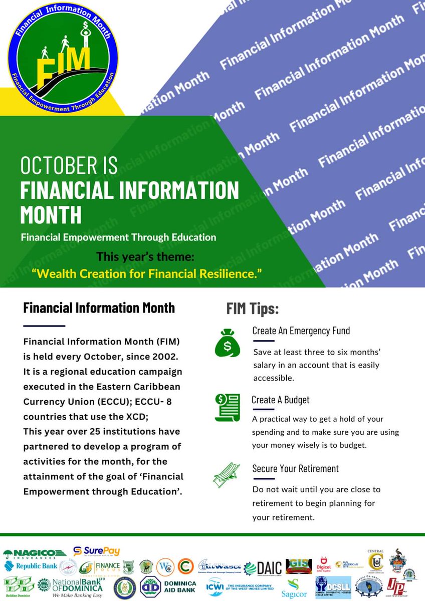 FinanceFocus767's tweet image. ✨#FinanceFocus celebrates #FinancialInformationMonth Under the theme Wealth Creation for #Financial Resilience✨

✅We will also be hosting one of the sessions held on Tuesday 10th October 2023 6pm - 8pm ✅

✅✨ Time is Money | Invest Little by Little | Plan for Tomorrow ✅✨