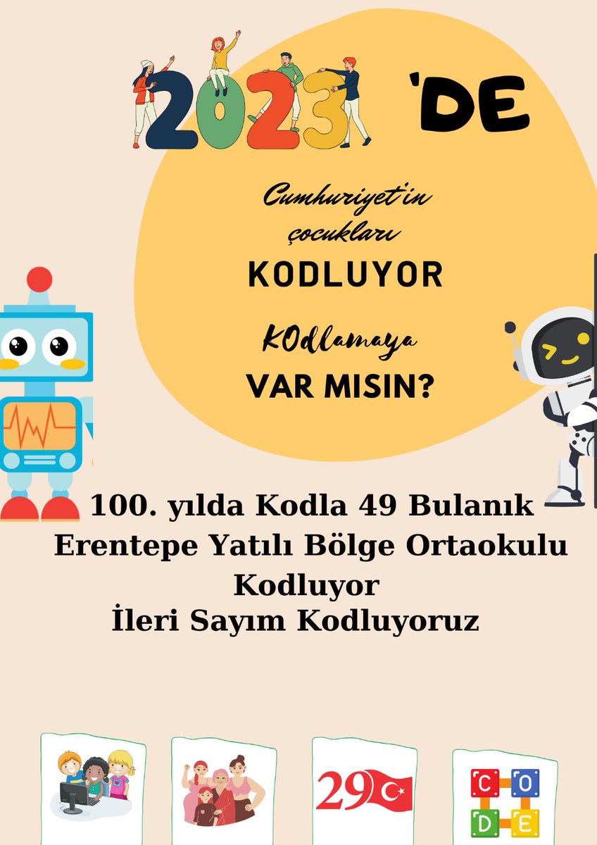 IhoErentepe's tweet photo. Herkes için etkinlik kodumuz cw23 - FrRcC

Kodla 49 Bulanık 

Cumhuriyetimizin 100. Yılında 7-23 Ekim arasında düzenlenen Avrupa kod haftasına Ernetepe İmam Hatip Ortaokulu olarak bizde katılıyoruz. 

@CodeweekTurkiye @CodeWeekEU #yüzünciyil #cumhuriyetimizin100yılı @mebyegitek https://t.co/BXmKV9R0wh