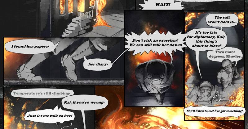 arnamantle's tweet photo. here's the comic page, script by @elevatorlich and art by @kcrossvineA! An extremely cool mini-project months in the making- what's going to happen? Maybe you'll get to find out... https://t.co/7nWHDXqJ0S