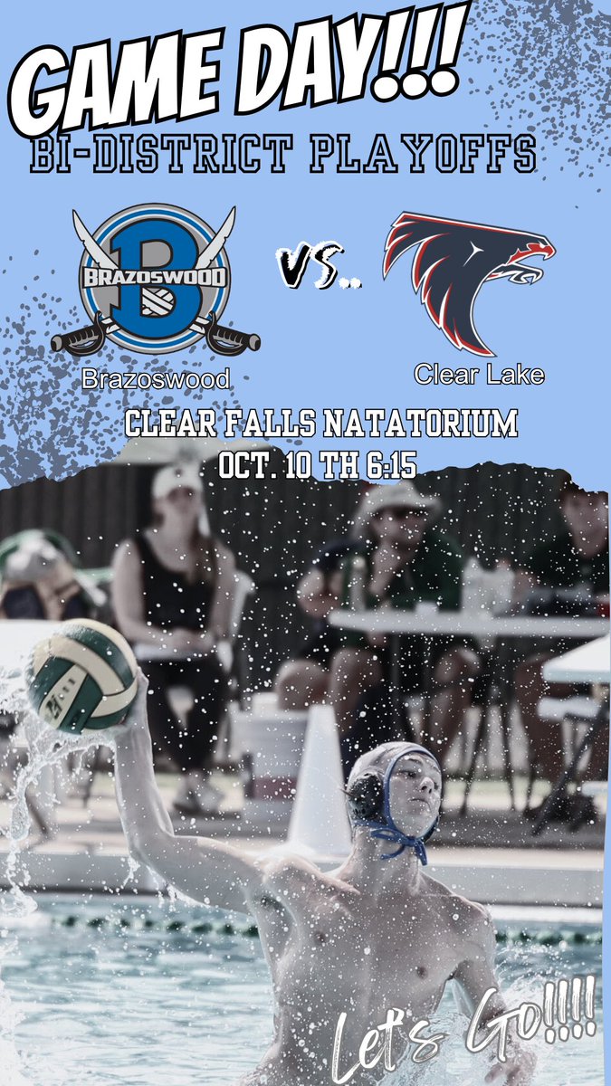 Our 2023 playoff run starts tomorrow evening at Clear Falls.  Let’s get to work!! #whereyafrom #bwoodpolo  #7winstothering 🤽‍♂️🤽