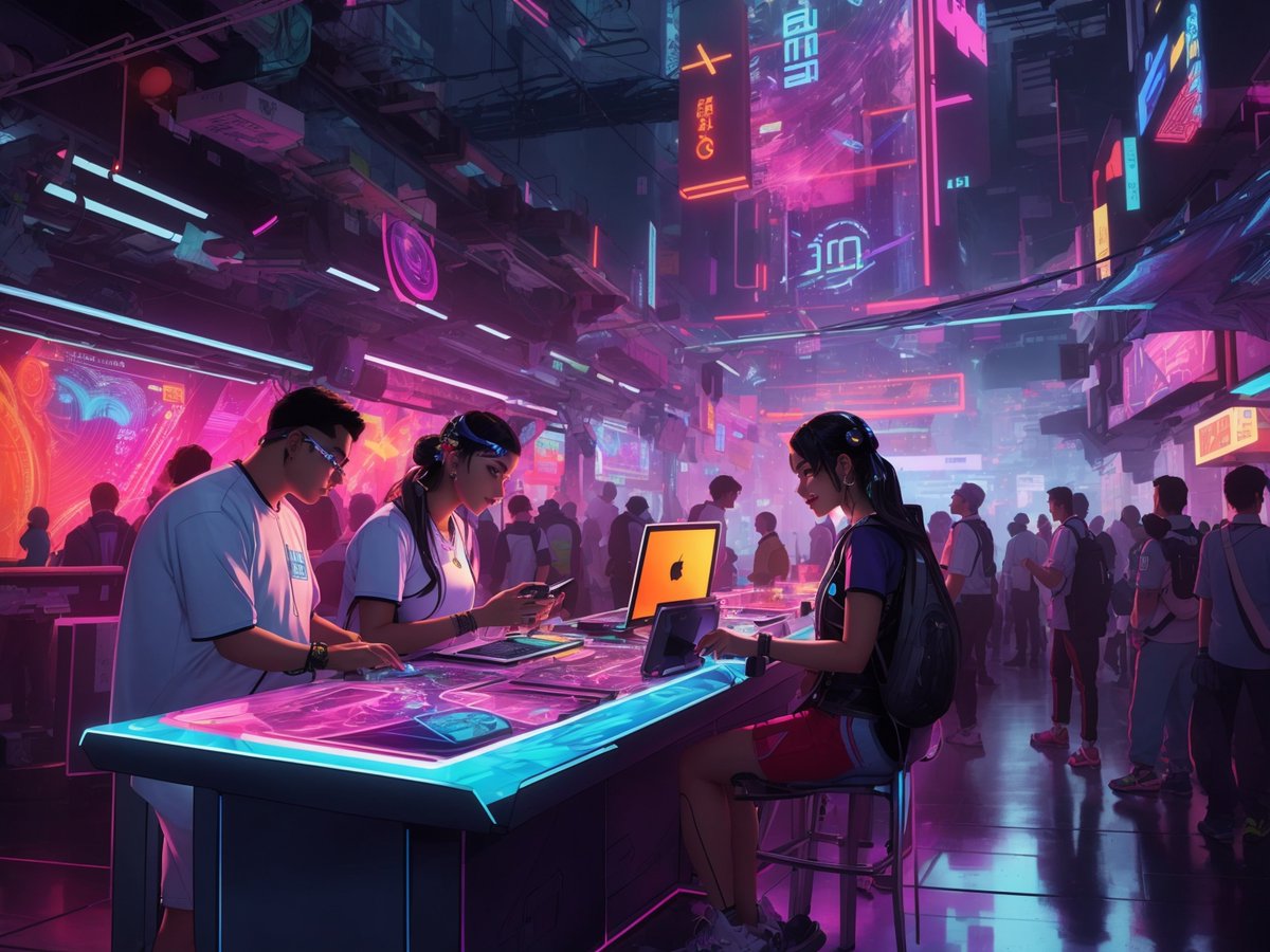 ailockup's tweet photo. #A_bustling_cyberpunk_marketplace_holographic
#aiartcommunity #AIArtwork #AiArtSociety #aiart #art #ai #digitalart #generativeart #LeonardoAI #aiartist #aiportraits #AiLockup https://t.co/HlN4FWrMmK