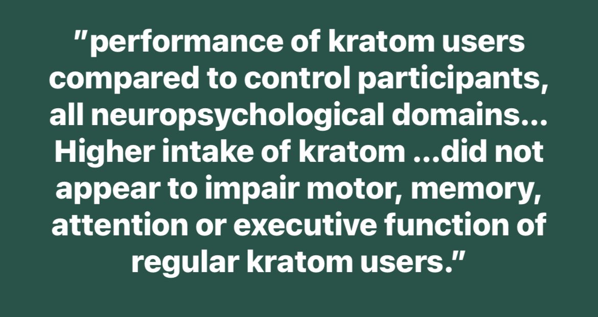 Long-Term Cognitive Effects of Kratom (Mitragyna speciosa Korth.) Use” tandfonline.com/doi/abs/10.108…”