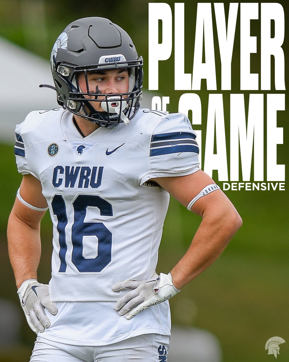 CWRUFootball's tweet photo. 𝗬𝗼𝘂𝗿 𝗣𝗹𝗮𝘆𝗲𝗿𝘀 𝗼𝗳 𝘁𝗵𝗲 𝗚𝗮𝗺𝗲 𝗶𝗻 𝘁𝗵𝗲 𝟭𝟵-𝟬 𝘄𝗶𝗻 𝗼𝘃𝗲𝗿 𝗦𝗮𝗶𝗻𝘁 𝗩𝗶𝗻𝗰𝗲𝗻𝘁:

Offensive: The ENTIRE O-Line 🥞

Defensive: @NateCikalo ⛓️

Special Teams: Joe Rhodes ⚔️

#BlueCWRU #RollSpartans #d3fb https://t.co/ys5qaC2aUo