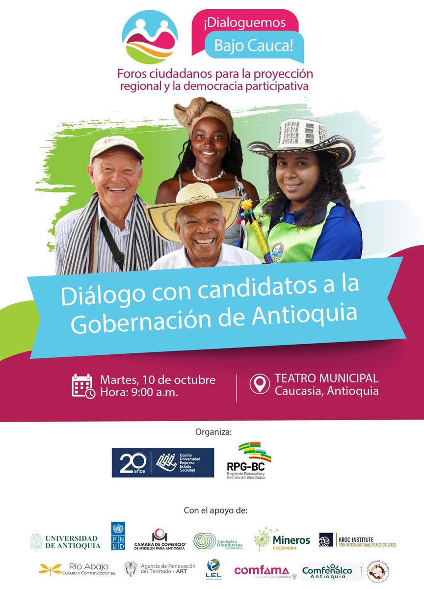 uricocheapsy's tweet photo. Bajo Cauca cierra sus foros en caucasia con candidatos a @GobAntioquia,  Un espacio académico para escuchar propuestas para #BajoCauca de diferentes aspirantes a este cargo. #Elecciones2023
@LuisFSuarezV @JulianBedoyaGo @Luis_Perez_G @AndresJRendonC @JorgeGomezG_ https://t.co/uIFd9hWotk