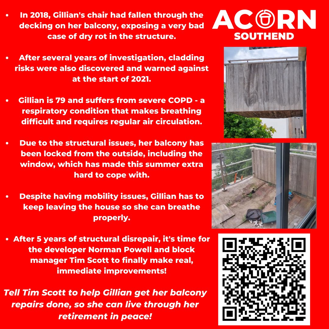 ACORNSouthend's tweet photo. Send an email by scanning the QR code or using the link below to share your opinions about Gillian's plight!

It takes a minute and makes a big impact. ✊

Please share widely! 🚩

https://t.co/lqMuFVryLS

@ACORNunion https://t.co/dHURnOyjRt