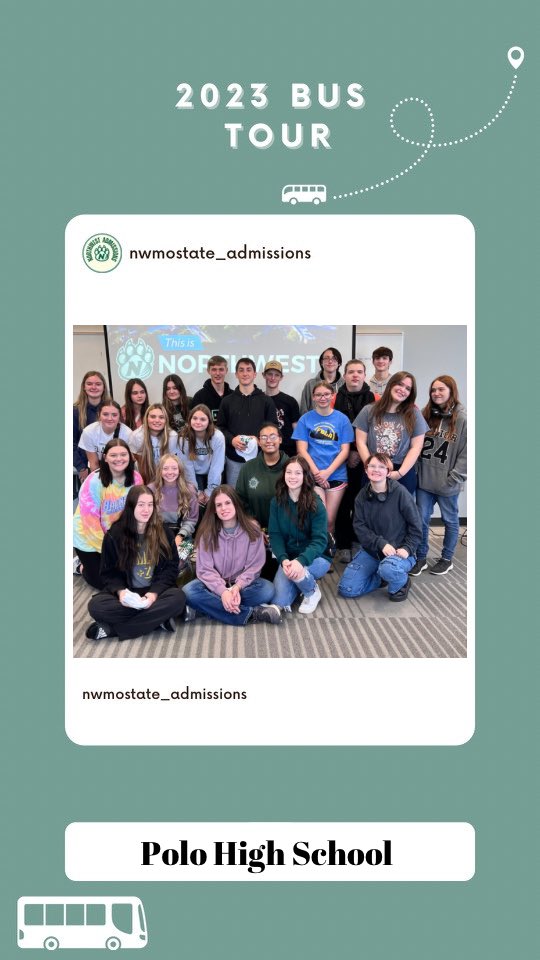Thank you @PoloPanthers for bringing a great group of students to @NWMOSTATE today! They asked great questions and enjoyed all the options to eat in the Bearcat Commons! #collegetour #campusvisit