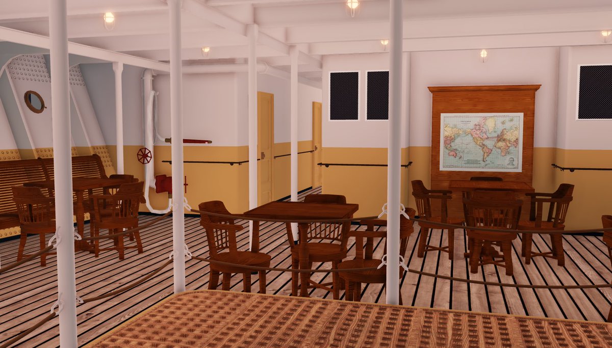 VGSG_RBLX's tweet photo. 🕰️ Whether it be the animated revelry steerage is well known for, or the subdued elegance typical of the upper class, this coming update aims to better capture the essence of an era dominated by class divide...

❗️First look on the new third class spaces &amp; the new smoking room! https://t.co/6lYYSEgzFM