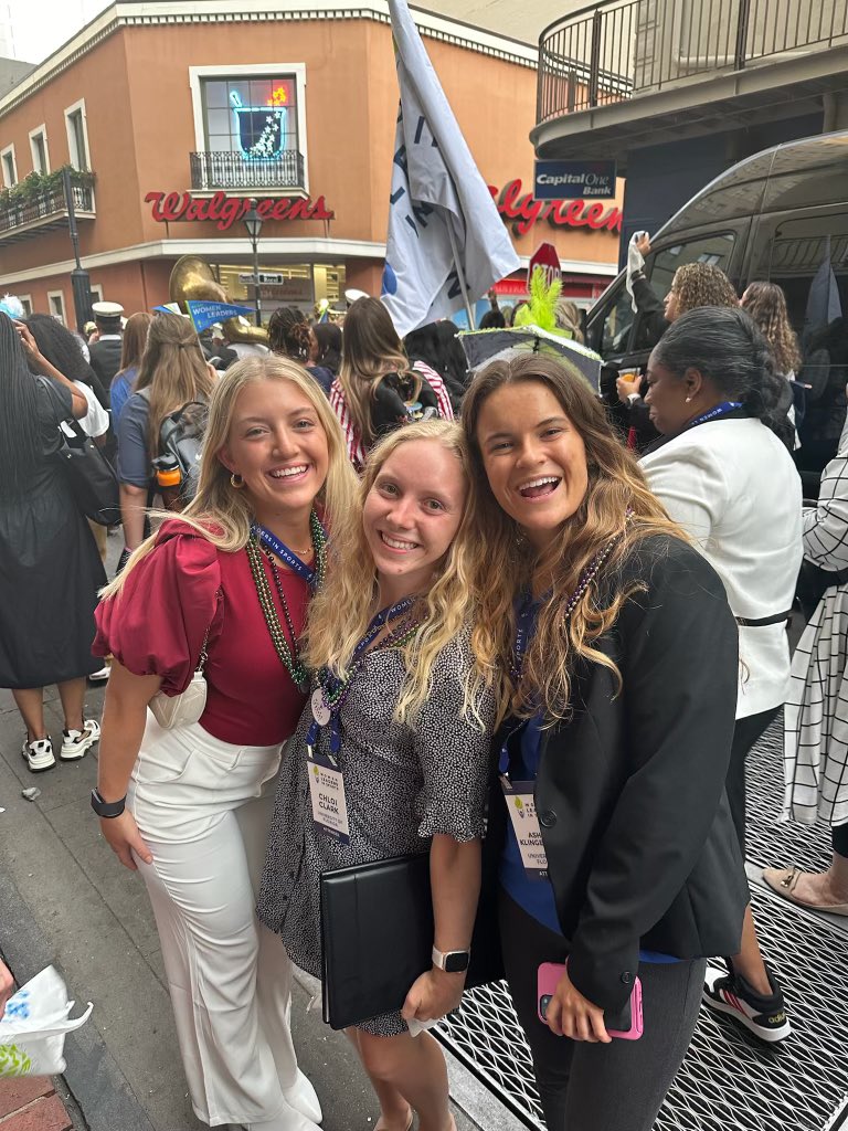 GatorsExp's tweet photo. Gators in New Orleans ⚜️
This week we have a trio of student athletes at the Women Leaders in Sports Convention, gaining knowledge, forging connections, and leading the way towards a brighter, more inclusive sports industry!
#GatorsLead #WeAreWomenLeaders https://t.co/bHYGk97wbZ
