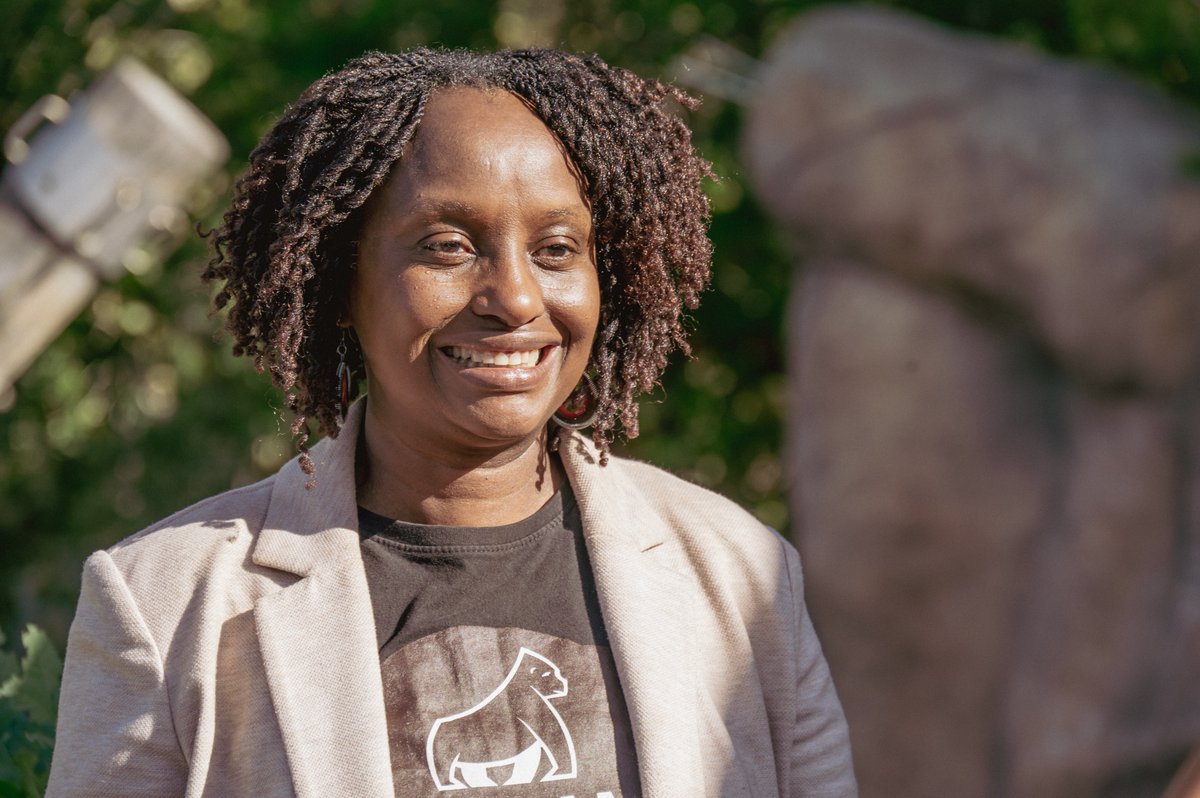 DenverZoo's tweet photo. We're celebrating #WorldRainforestWeek by featuring a recent visit with world-renowned veterinarian and conservationist, @DoctorGladys. Dr. Gladys works in the tropical forests of Bwindi Impenetrable National Park in Uganda to protected Endangered mountain gorillas. 🦍 https://t.co/J8NjXtxg3S