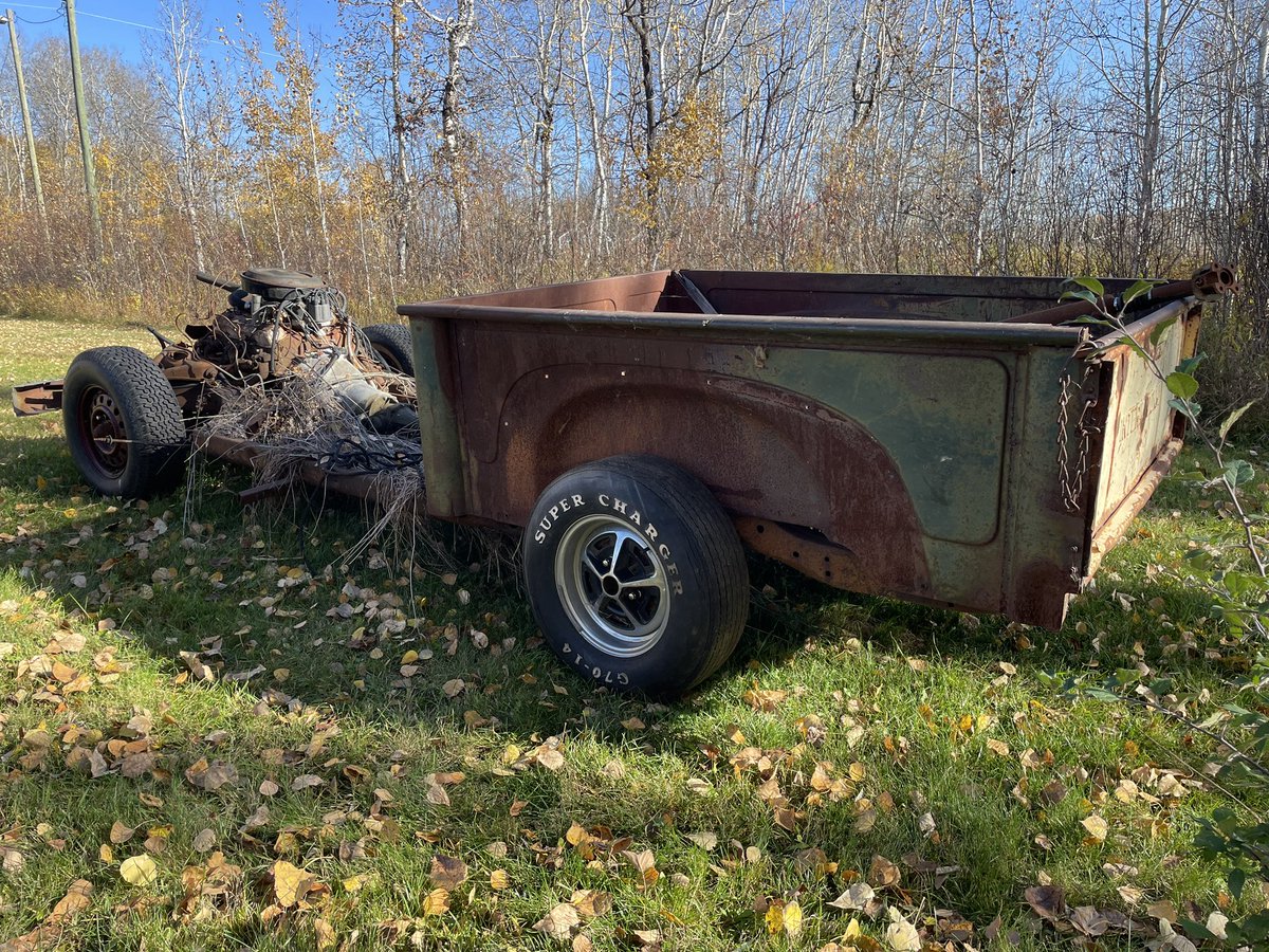 Only took me two year to load up the lemans frame, motor and trans from the international. Better late than never!…lol magnum rims make everything look good! The box will be saved for a future flower bed.