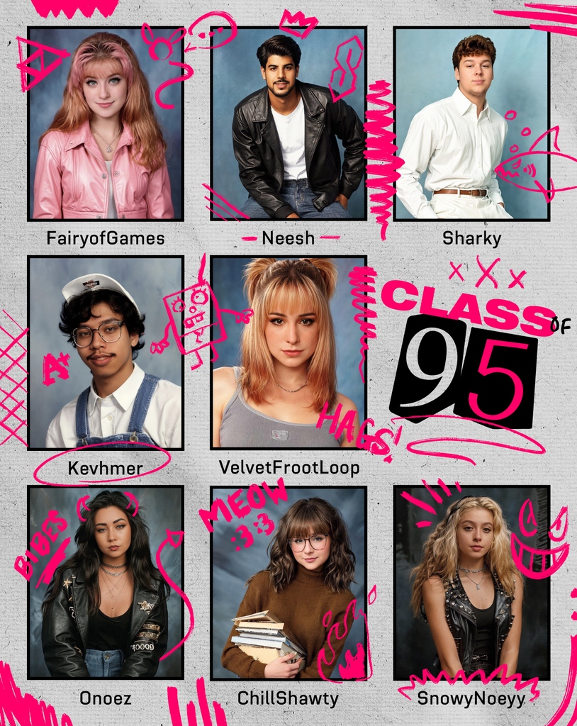 VyrusCo's tweet photo. If Vyrus was throwin down in the 90's who would be the popular kid, the one that skipped class, the nerd? We want to know what clique each member of Vyrus would be in - full send it 😈 https://t.co/e4dqXx60tX