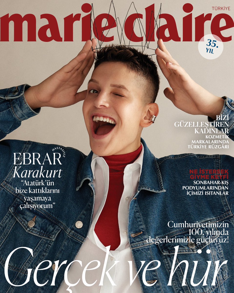Sporcumuz Ebrar Karakurt, Mavi'nin Cumhuriyet'in 100. yılından ilham alan koleksiyonuyla birlikte Marie Claire'ın Ekim kapağında 💜💙🇹🇷