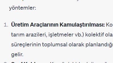 ecekoroglu1917's tweet photo. CHATGPT'ye "komünizmde eşitlik" kavramını sordum. İlk yanıtı, üretim araçlarının kamulaştırılması. 
Chatgpt'nin yanından geçemeyenler var 😂 https://t.co/gRqp0DvmTw
