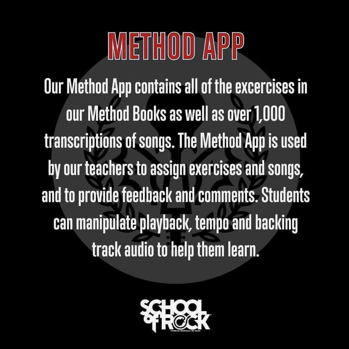sorwestu's tweet photo. Have you download and logged on to our Method App yet? The Method App is a critical component of School of Rock's curriculum, and it is the ultimate at-home practice tool. If you haven't logged on yet, or you have any issues getting signed in, please contact us today! https://t.co/7rgq1icMHR