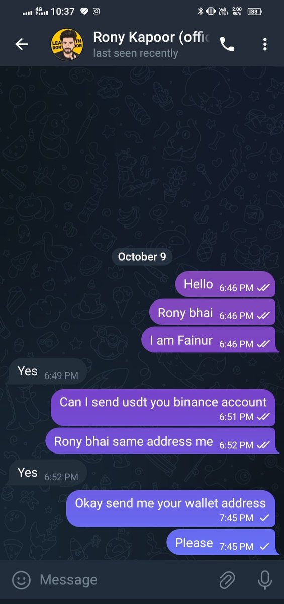 Rony bhai I talk to scammers because I need his details who is he <a href="/LearnRony/">RONY KAPOOR ₿</a>
