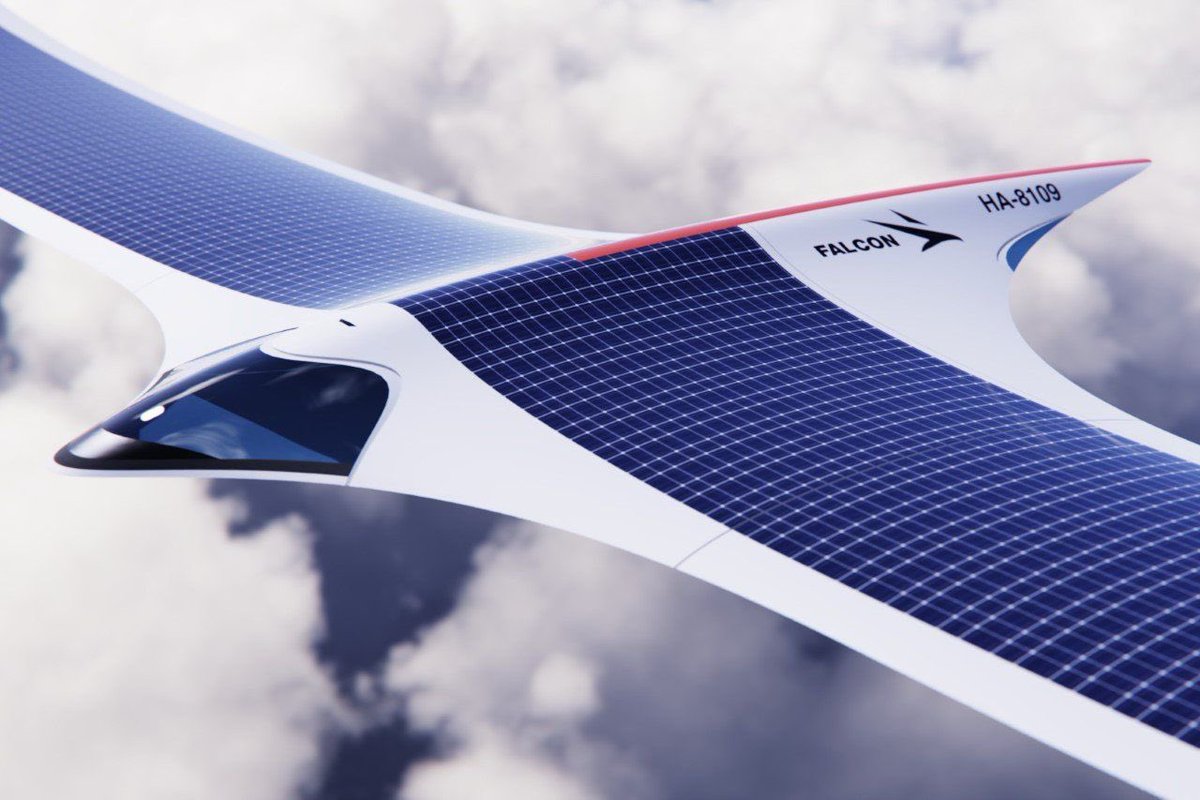Karbon nötr gökyüzü için tasarlanmış konsept uçak Falcon Horizon'u tanıtıyoruz. Güneş enerjisiyle çalışan bu harika, yırtıcı kuşların aerodinamik ustalığından ilham alarak daha yeşil havacılığa doğru bir uçuş yolu çiziyor. 🛫🌞 #GreenAviation #SolarPower #InnovationInFlight
